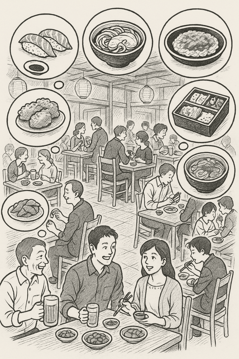 différent plats japonais