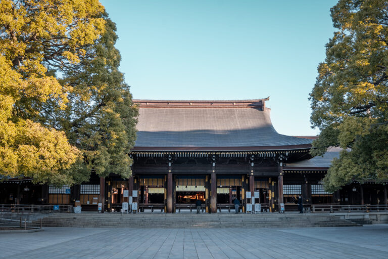 A morning at Meiji Jingu in Tokyo. It is the main part of the shrine.