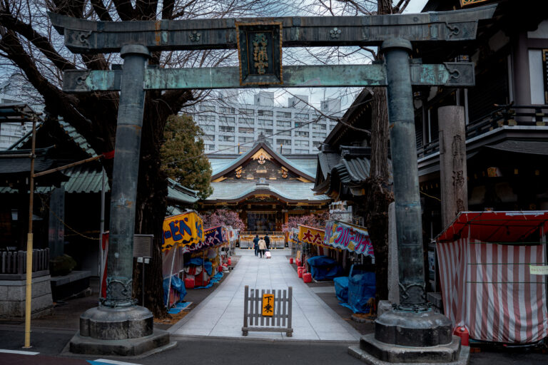 Yushima Jinja in Tokyo from the main entrance.